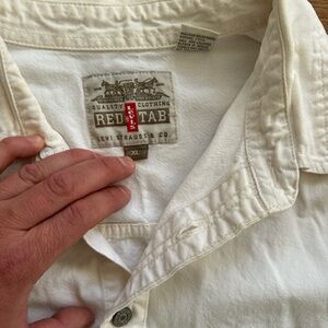 Levi's Cream Red Tab Button-Up Shirt